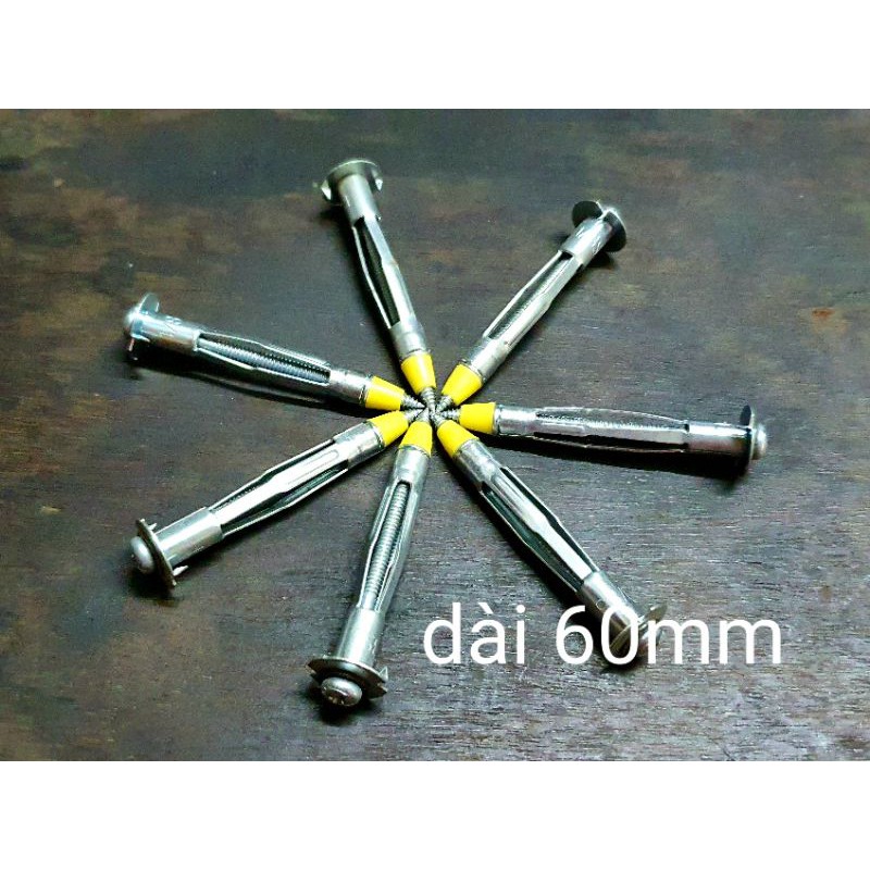 Tắc kê sắt, vít nở xòe 60mm SET 20 cái, chuyên dùng trang trí nội thất, treo đèn, khung tranh ảnh.