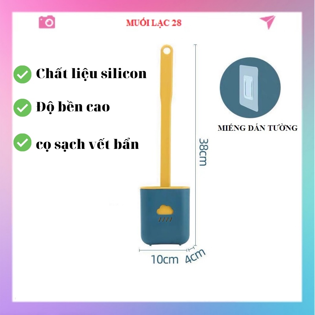 Chổi cọ toilet bồn cầu nhà vệ sinh silicon thông minh - cây cọ bồn cầu chà nhà tắm tiện dụng MUL28