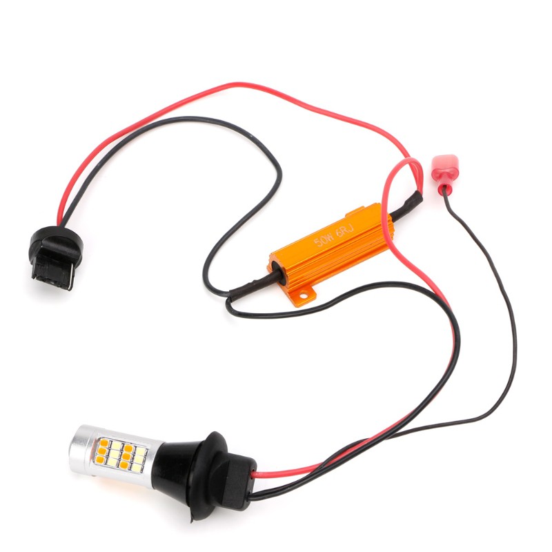 Set 2 đèn LED T20 7440 2835 50W cho xe ô tô