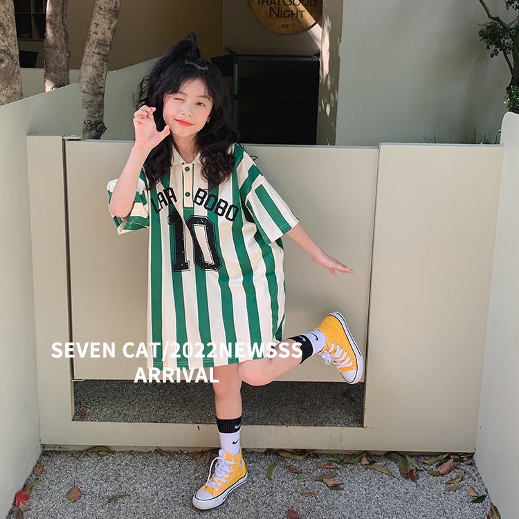 Nước Banniang❄️️Đầm POLO 100% Cotton Thời Trang Mùa Hè Phong Cách Hàn Quốc Mới Cho Bé Gái 2022