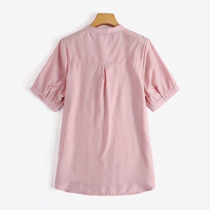 Áo sơ mi ZANZEA tay lửng 3/4 cài nút màu trơn thời trang vintage cho nữ