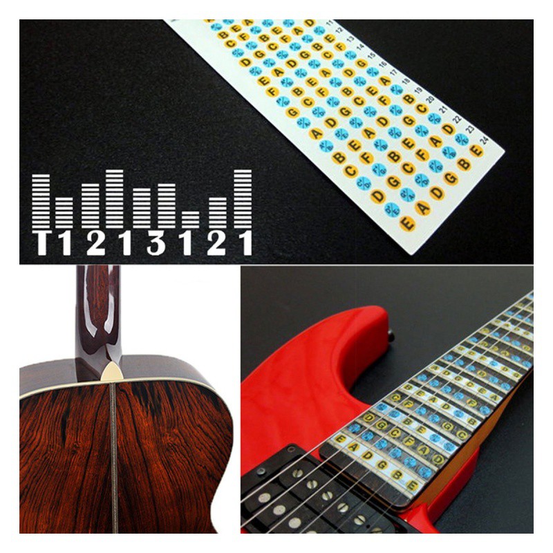 Guitar Fretboard Note Decals Fingerboard Frets Map Sticker for Beg