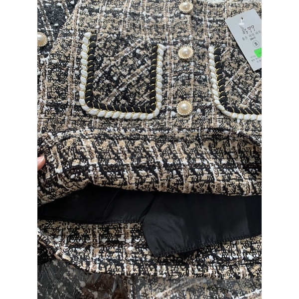 Chân váy dạ Tweed 2 túi