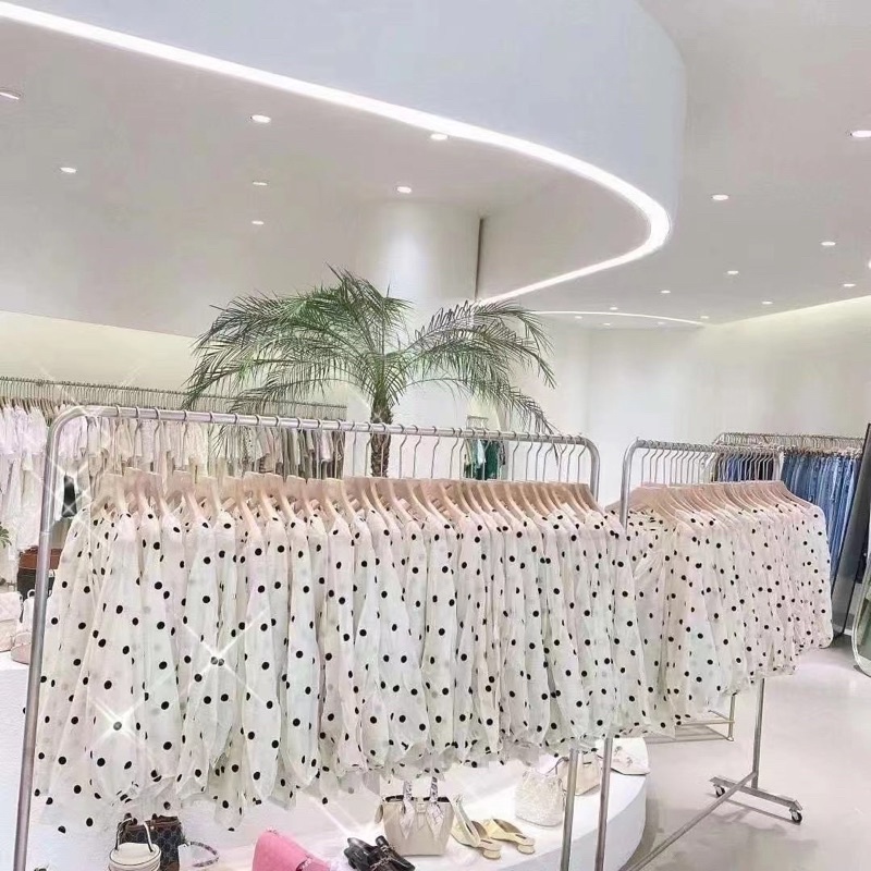 Set áo sơ mi chấm bi+Short+thắt lưng 3 chi tiết