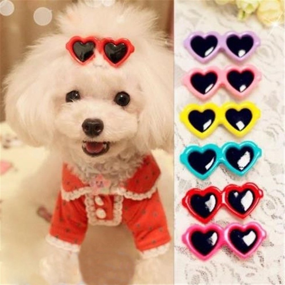TYLER1 Hot Sale Hair Bows 8pcs Boutique Pet Dog Clips Dog Grooming Cute Fashion Kawaii Love Style Doggie Sunglasses/Multicolor