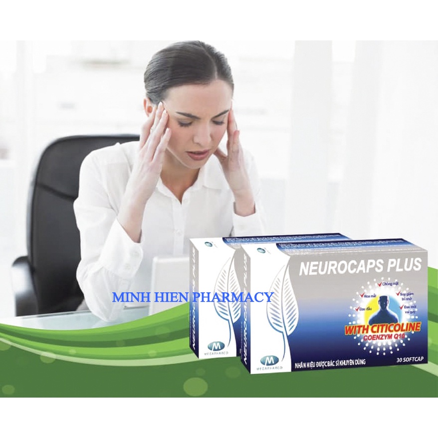 Bổ não NEUROCAPS PLUS-Giải Pháp Cho Não, giảm đau đầu, hoa mắt chóng mặt, mất ngủ thường xuyên( hộp 30 viên