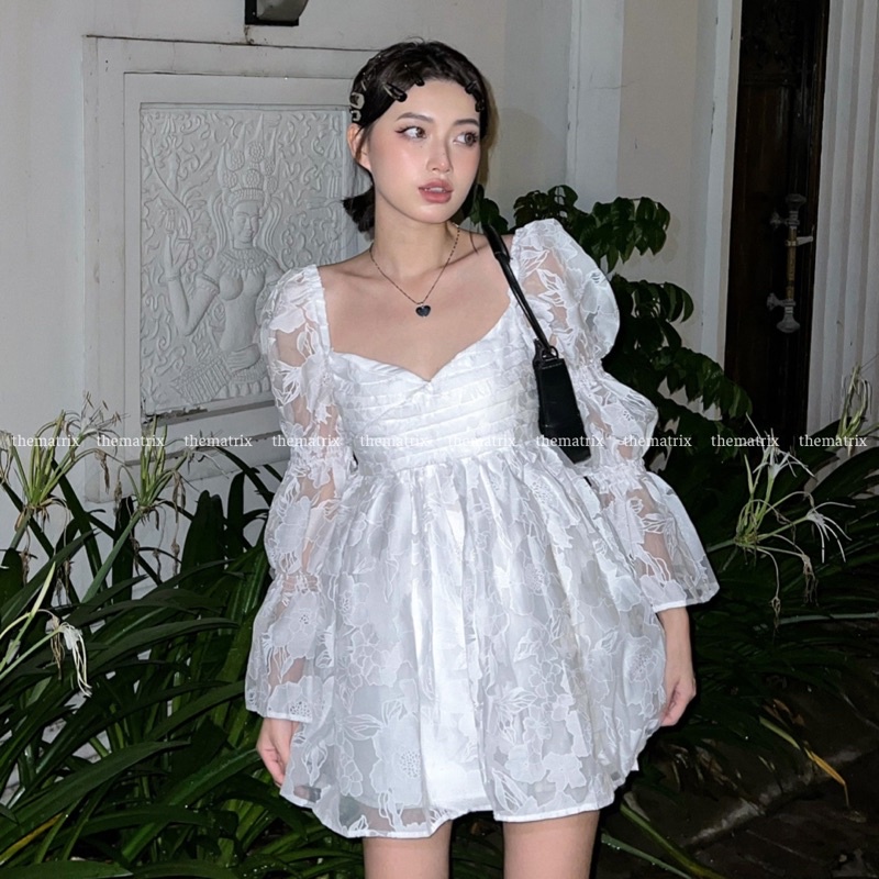 Áo voan babydoll tay bồng