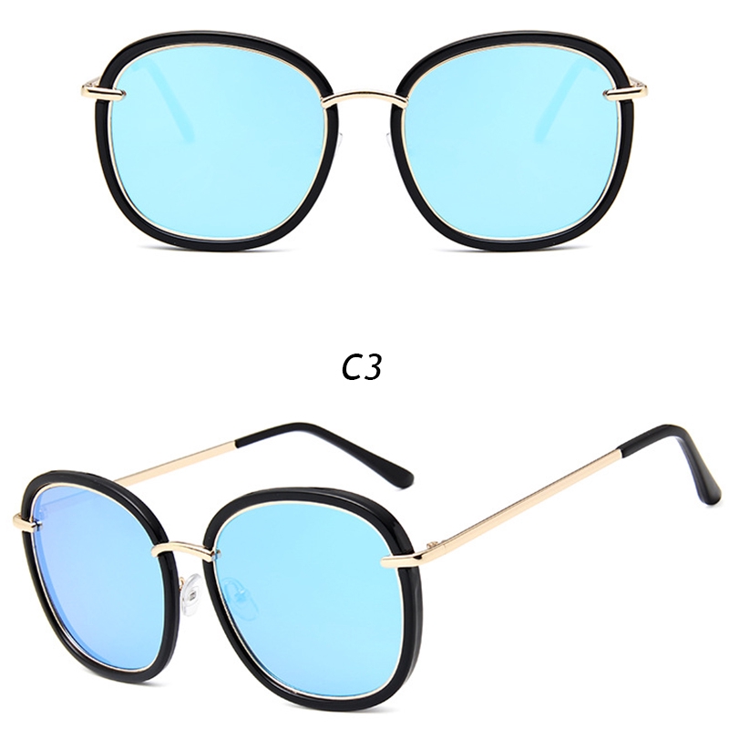 (Hàng Có Sẵn) Kính Mát Hình Oval Chống Tia Uv Phong Cách Retro