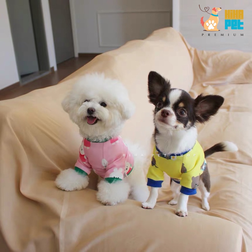 Áo Thun Tay Lỡ Chó Mèo Màu Pastel Thiết Kế Chuẩn Hàn Quần Áo Thú Cưng Hihapet.