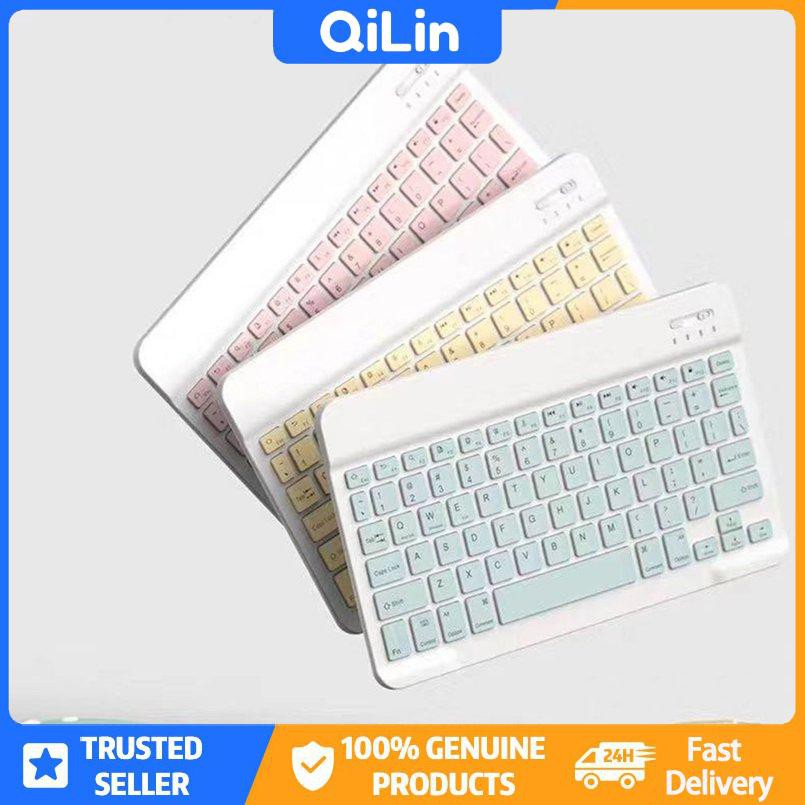 Bàn Phím Và Chuột Không Dây Di Động 7 Inch Có Đèn Cho Pc / Điện Thoại / Máy Tính Bảng