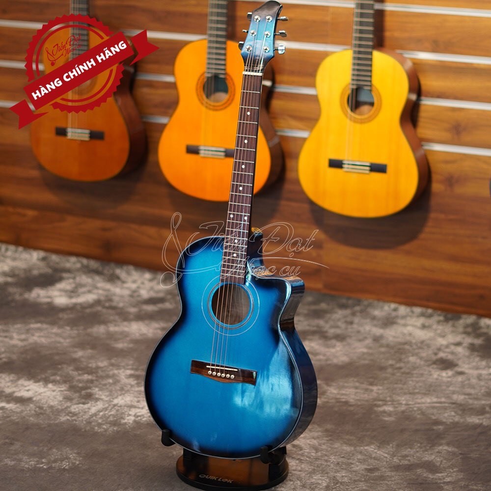 Đàn Guitar Acoustic Việt Nam Mặt Gỗ Thông Nguyên Tấm Cao Cấp Nhạc Cụ Tiến Đạt Kèm Phụ Kiện - GA