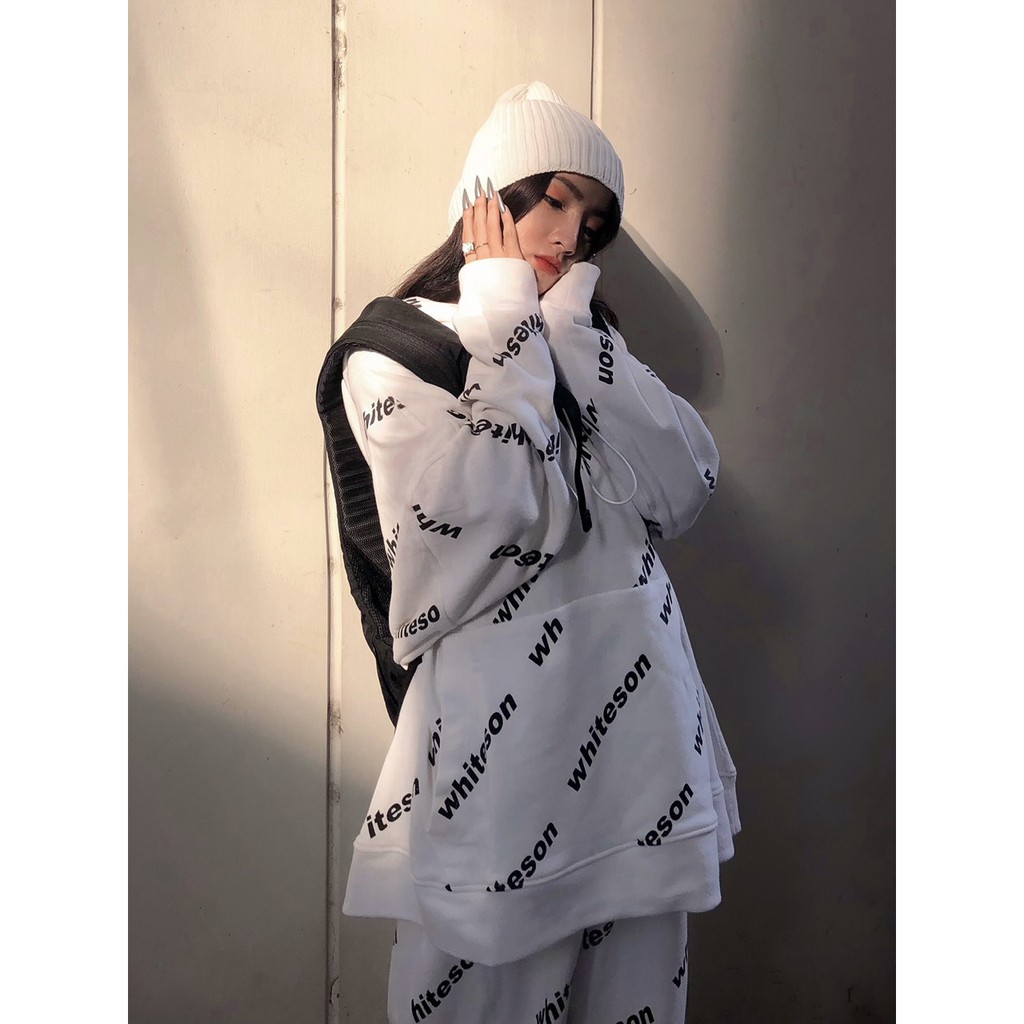 HOODIE "WHITE SON MONOGRAM LOGO" WHITE | BigBuy360 - bigbuy360.vn