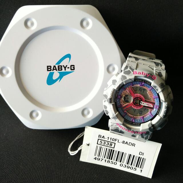 Đồng hồ nữ casio Baby-G BA-110FL-8ADR Dây Nhựa Hoạ Tiết Hoa Báo - Chống Nước 100m bảo hành quốc tế 12 tháng