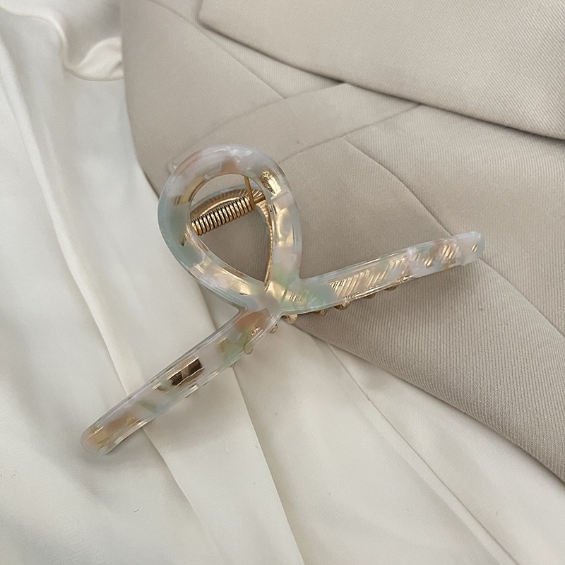 Kẹp Tóc Kim Loại Hình Vỏ Sò Chữ Thập Cỡ Lớn Đơn Giản Phong Cách Hàn Quốc Mới