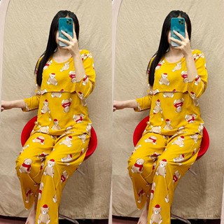 Bộ đồ lanh lụa dài tay mặc bầu , sau sinh cho con bú