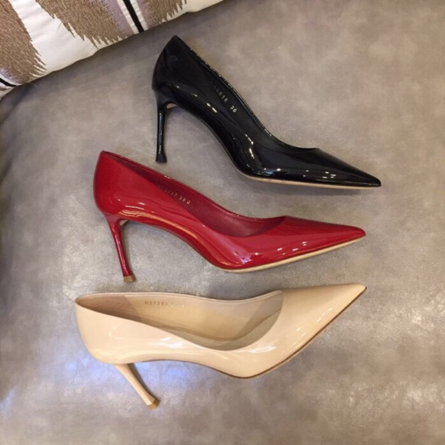 Giày bít mũi gót nhọn 7 phân da trơn bóng