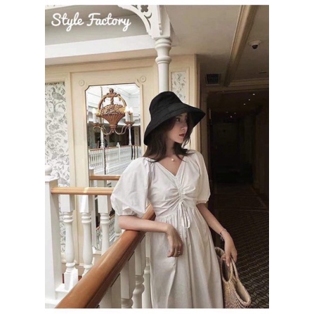 Váy Voan Trắng Tay Bồng Điệu Đà Kèm video Ảnh Thật