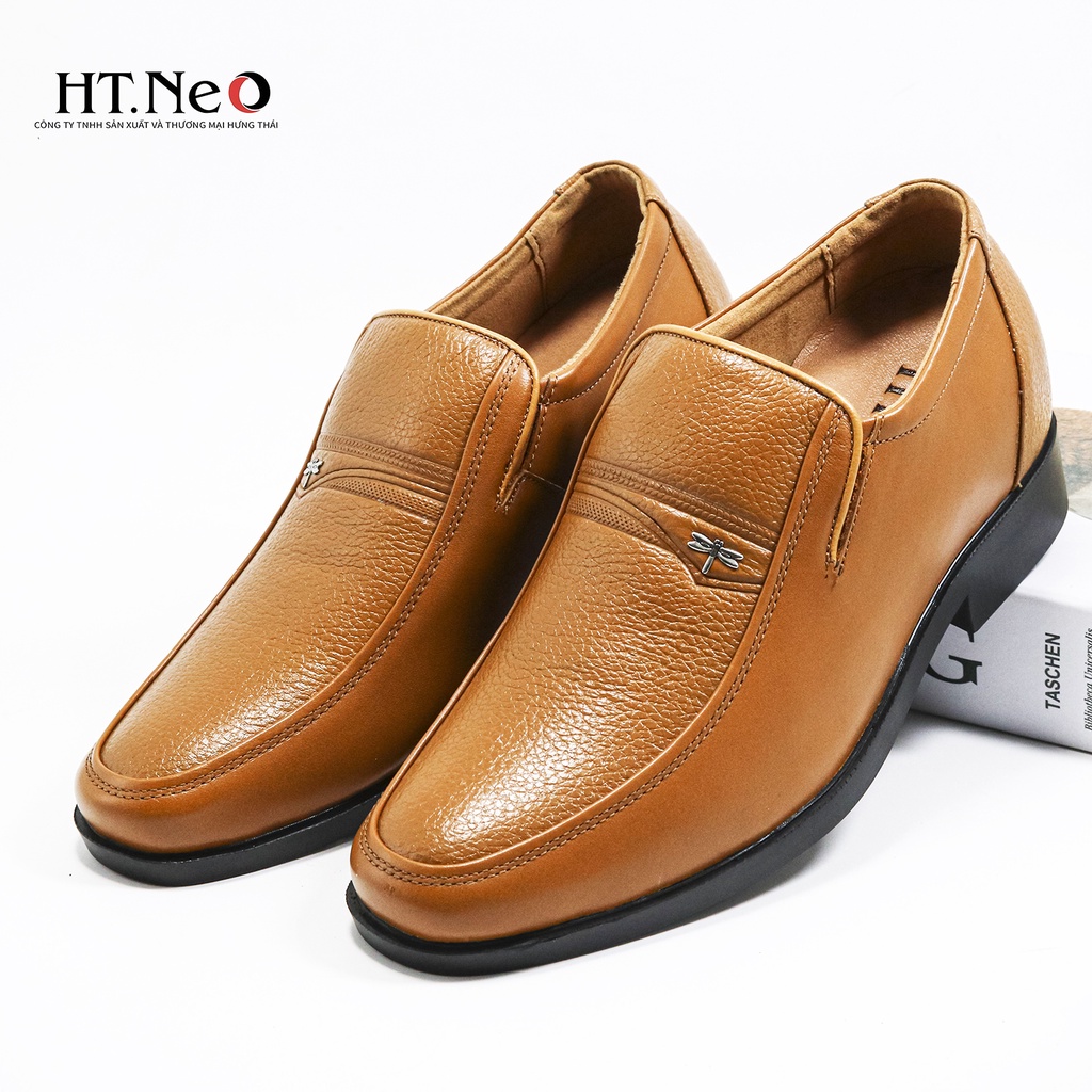 Giày da nam trung niên - giày da HT.NEO da bò thật 100% da mềm rất êm chân cao hơn 6cm ngay tức khắc rất đẹp DD20
