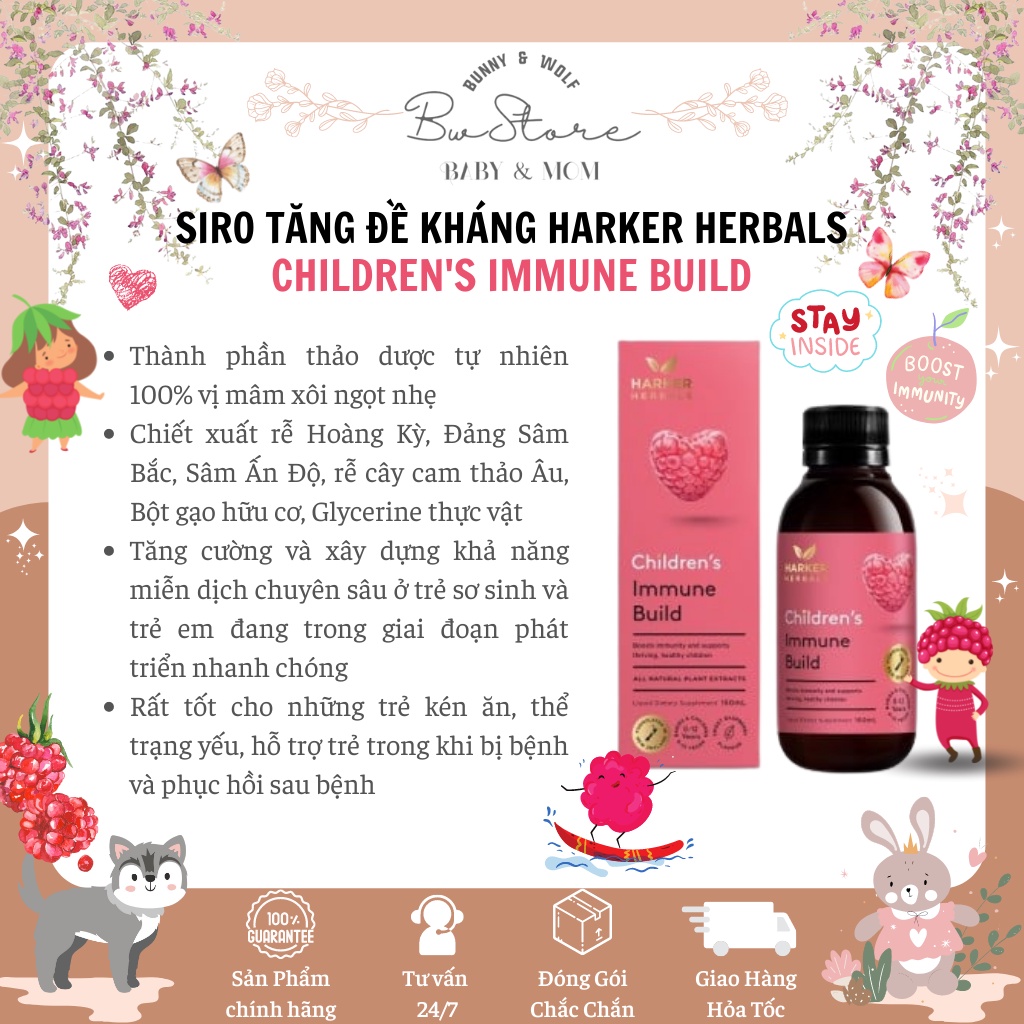 Siro Harker Immune Build New Zealand 150ml cho bé từ 0 - 12y