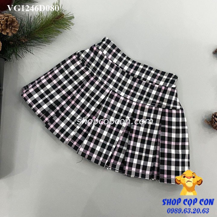 Chân váy xếp ly có quần bên trong cho bé gái từ 20kg đến 32kg