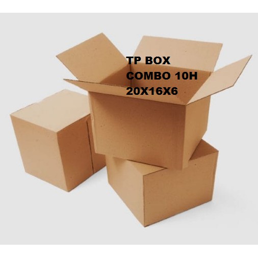 Thùng giấy carton size 20x16x6cm - Bộ 10 hộp đóng hàng