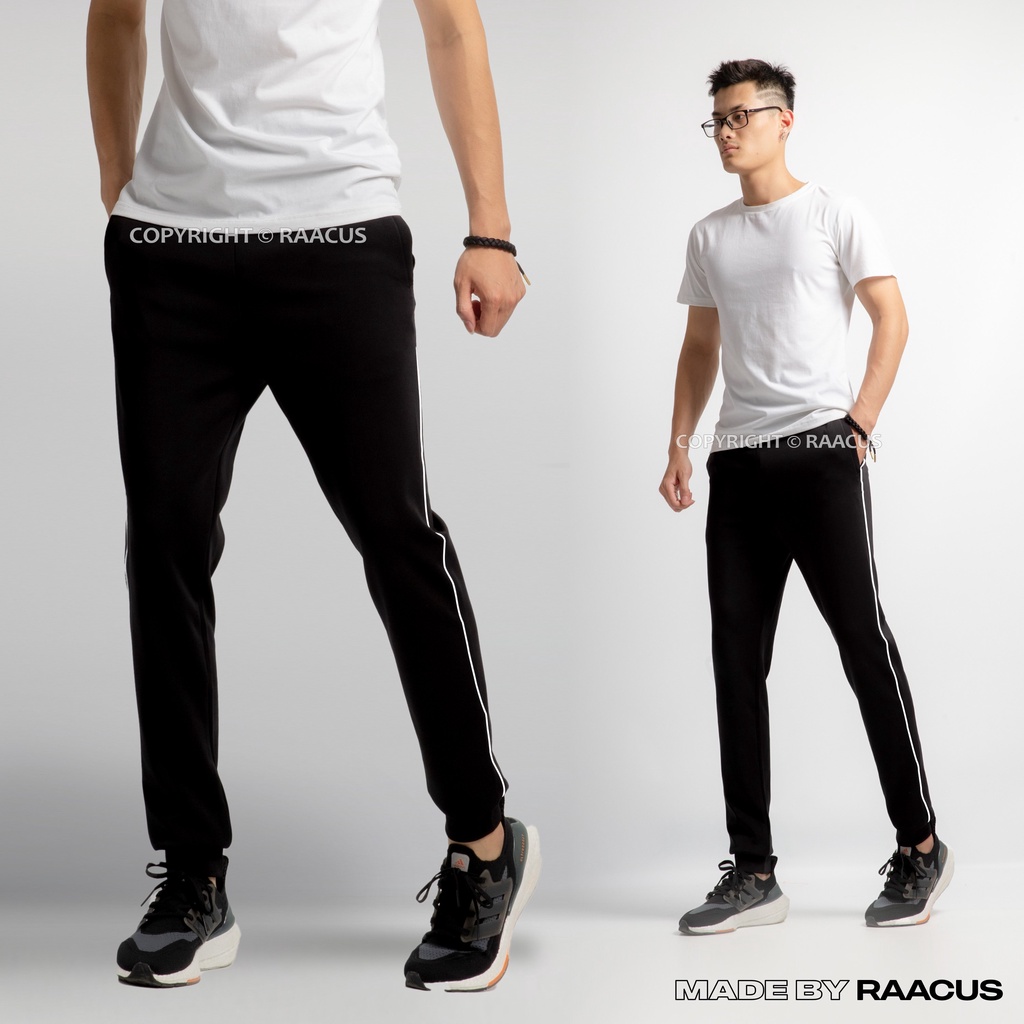 Quần jogger nam thể thao unisex ống rộng đẹp RAACUSSTORE, quần thể thao nam dây rút kẻ sọc- Q064