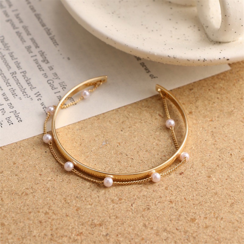 Vòng Tay Ngọc Trai Vàng Thời Trang Hàn Quốc Cho Nữ timetunnel