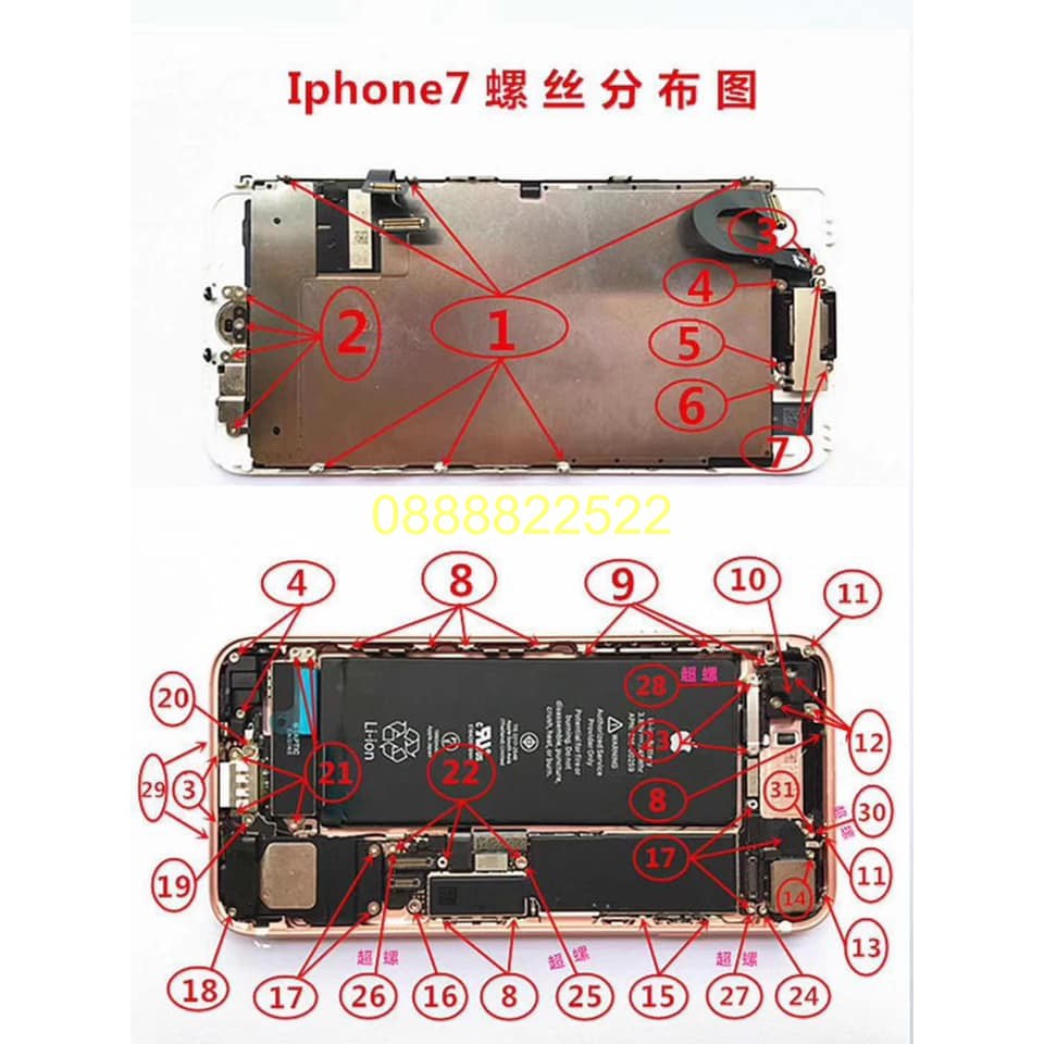 Full bộ ốc iPhone từ 6G đến XS Max