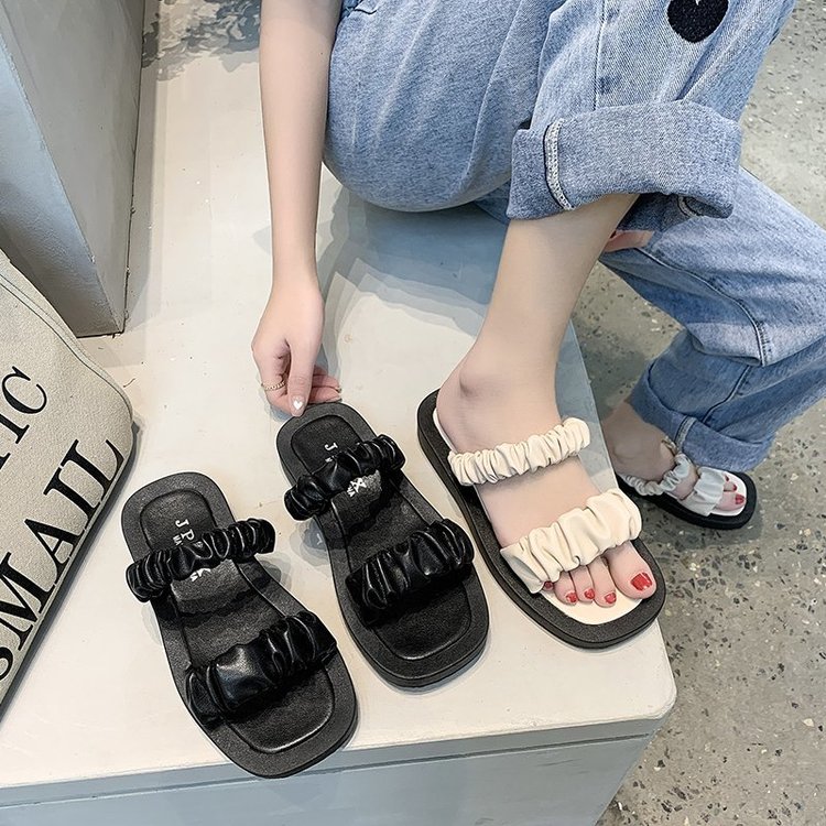 [ Mã 66CBSALE giảm 30K đơn 200K] Dép Nữ Mũi Vuông Quai Ngang Thời Trang | BigBuy360 - bigbuy360.vn