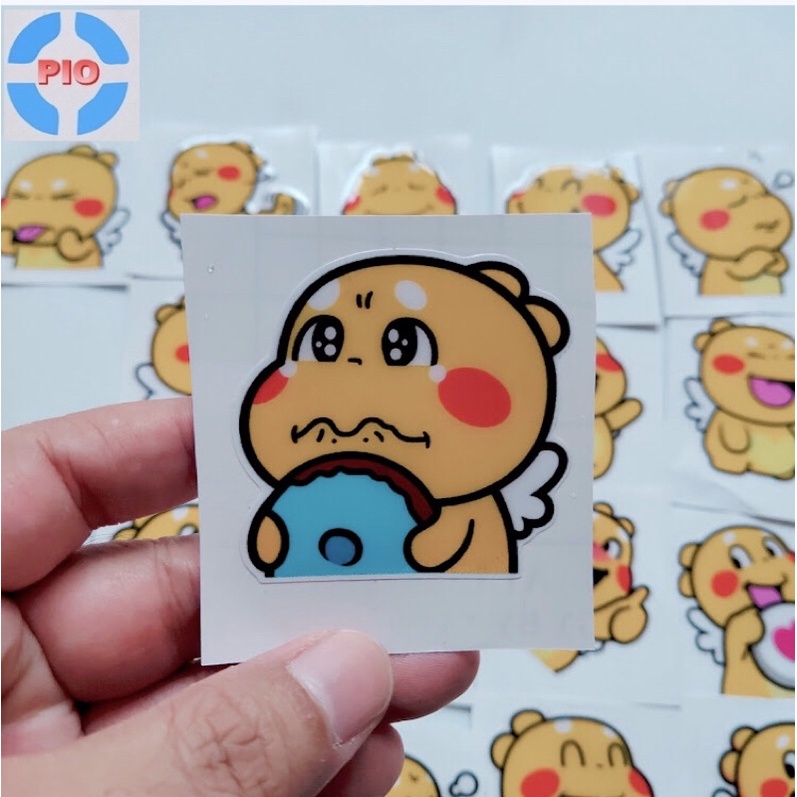 Tem Sticker Dập Nổi Khủng Long Cute Biểu Cảm Dễ Thương