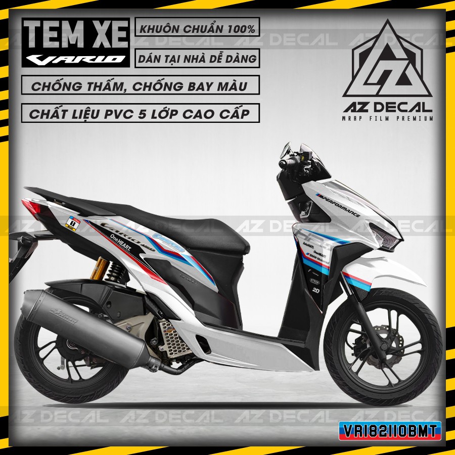 Tem Dán Xe Honda Vario 150 Mẫu BM | VR182110BM | Chất Liệu Decal PVC Cắt Khuôn Sẵn, Chống Thấm Nước