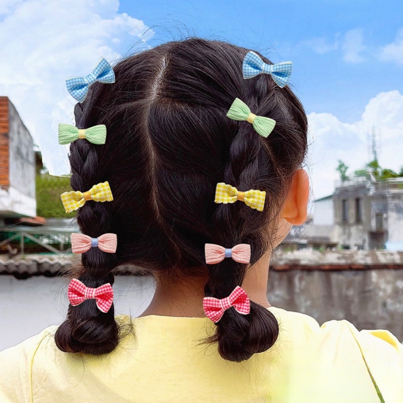 Set 10 kẹp tóc nơ dễ thương cho bé gái