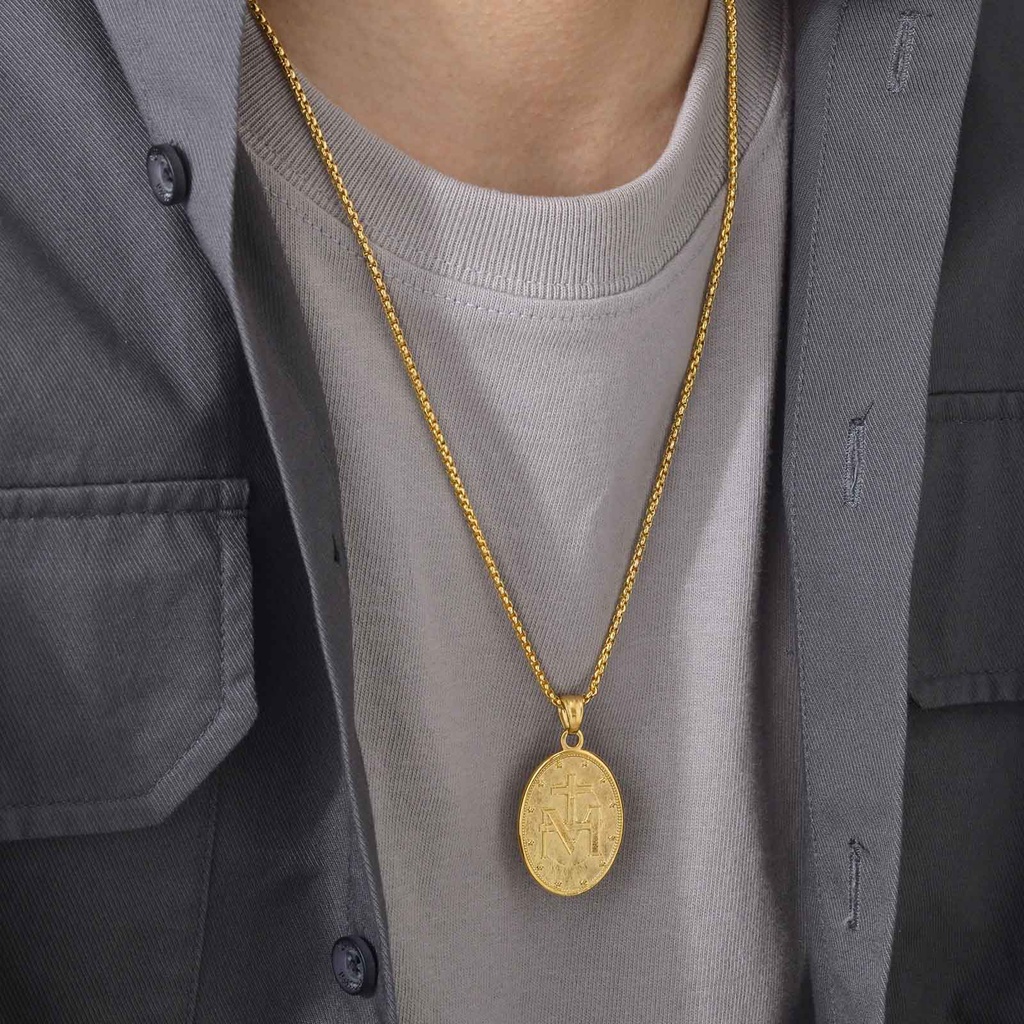 Vòng cổ VNOX bằng thép không gỉ mặt thánh giá cho nam