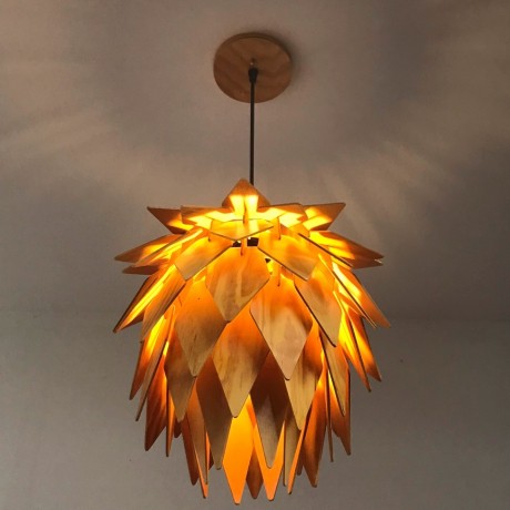 Đèn gỗ nội thất || Đèn búp sen 3D đồ gỗ
