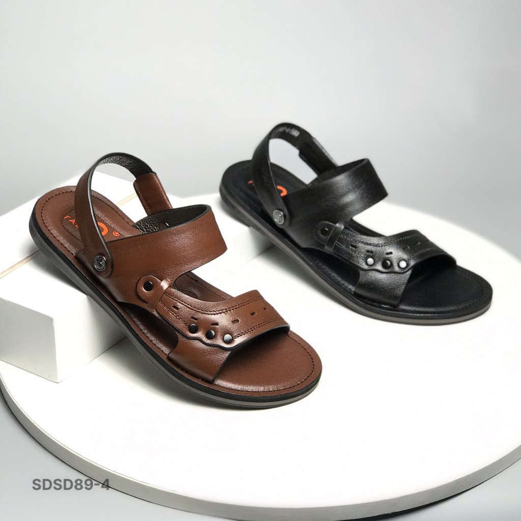 Sandal nam BQ ❤️FREESHIP❤️ Dép quai hậu nam da bò quai lật SDSD89-4