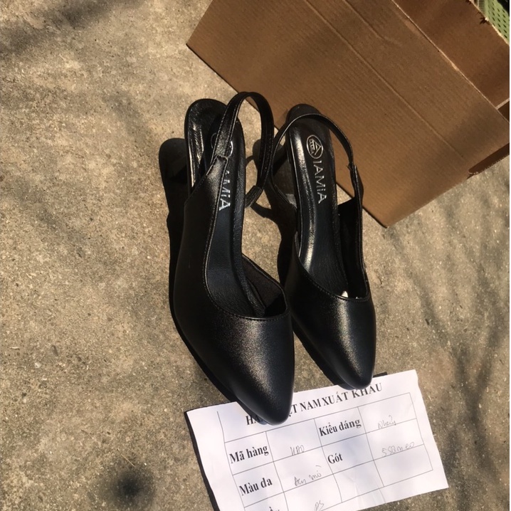 Giày Quai Hậu Nữ Cao Gót 5 Phân Chất Da Mềm Khoét Eo Phong Cách Đi Êm Lên Chân Xỉu Bảo Hành 6 Tháng Size 35 - 39