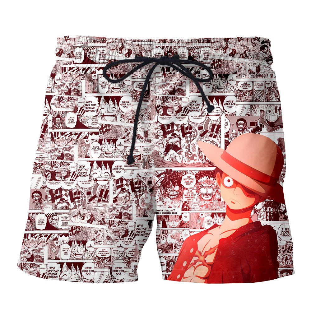 Quần Short Nam In Hình One Piece 3D Thời Trang