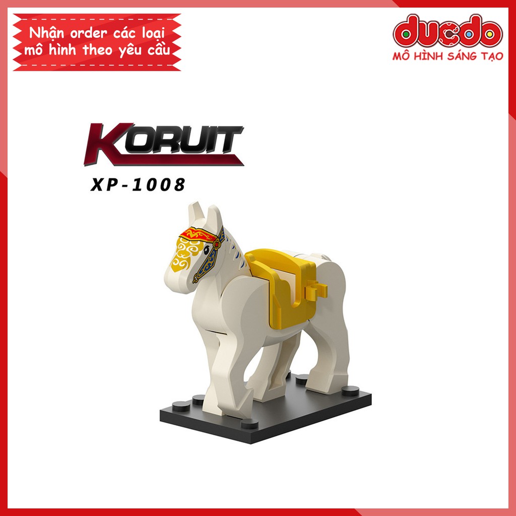 Minifigures ngựa chiến cho lính - Đồ chơi Lắp ghép Xếp hình Mini trung cổ Koruit KT XP1007-1010