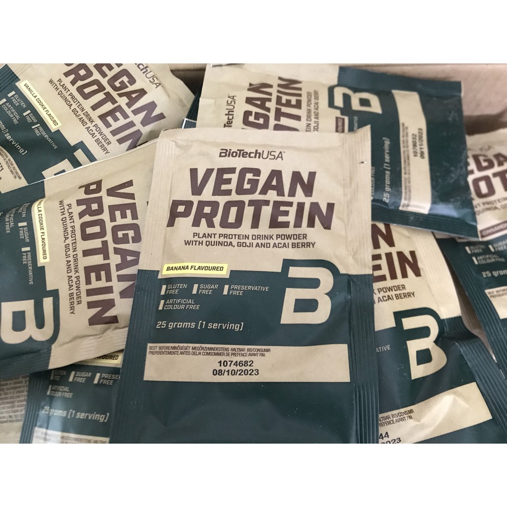 Combo 05 gói dùng thử whey protein thực vật vegan protein biotechusa date - ảnh sản phẩm 3