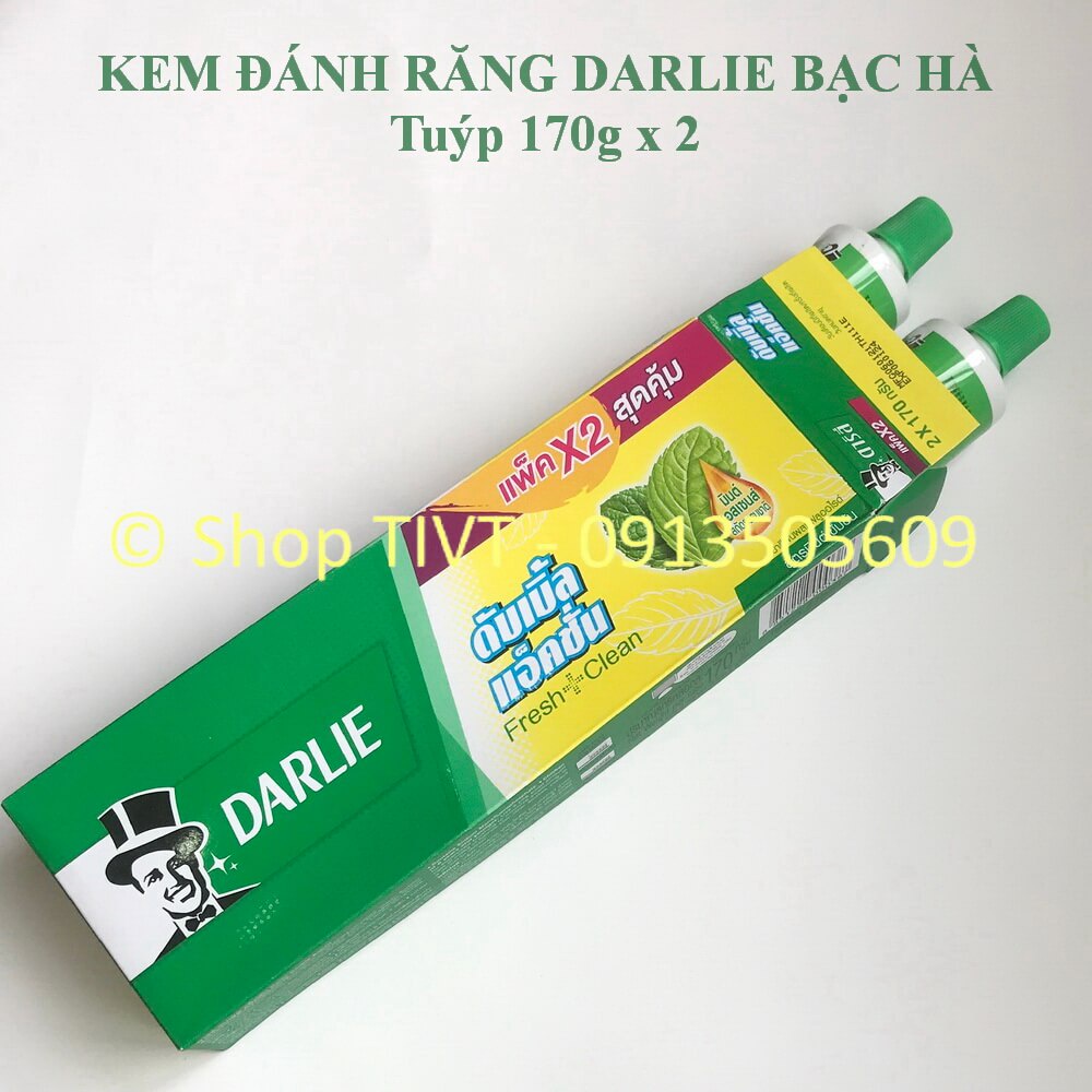 Combo 2 ống kem đánh răng ông già Darlie, kem răng tây đen bảo vệ men răng, trắng răng thơm mát, ngăn ngừa mảng bám-TIVT