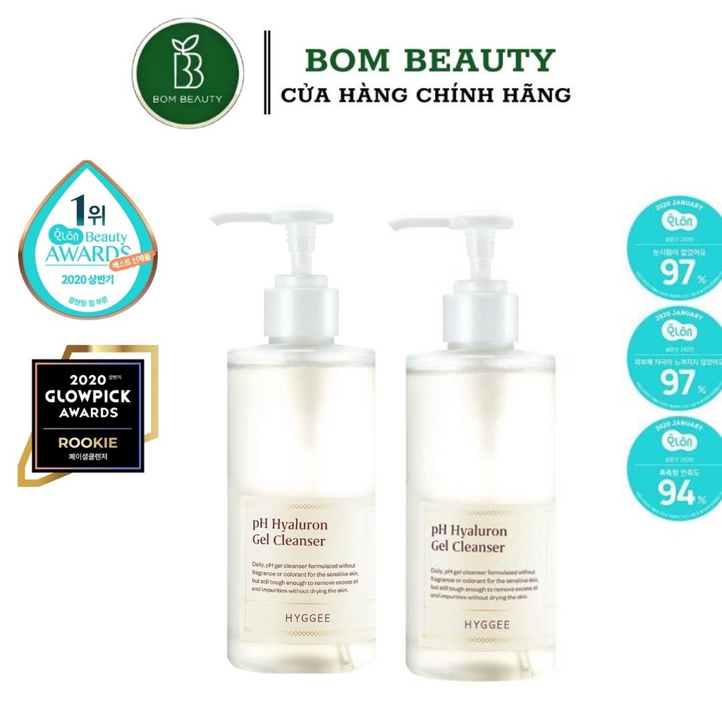 Sữa rửa mặt dạng Gel Hyggee pH Hyaluron Gel Cleanser