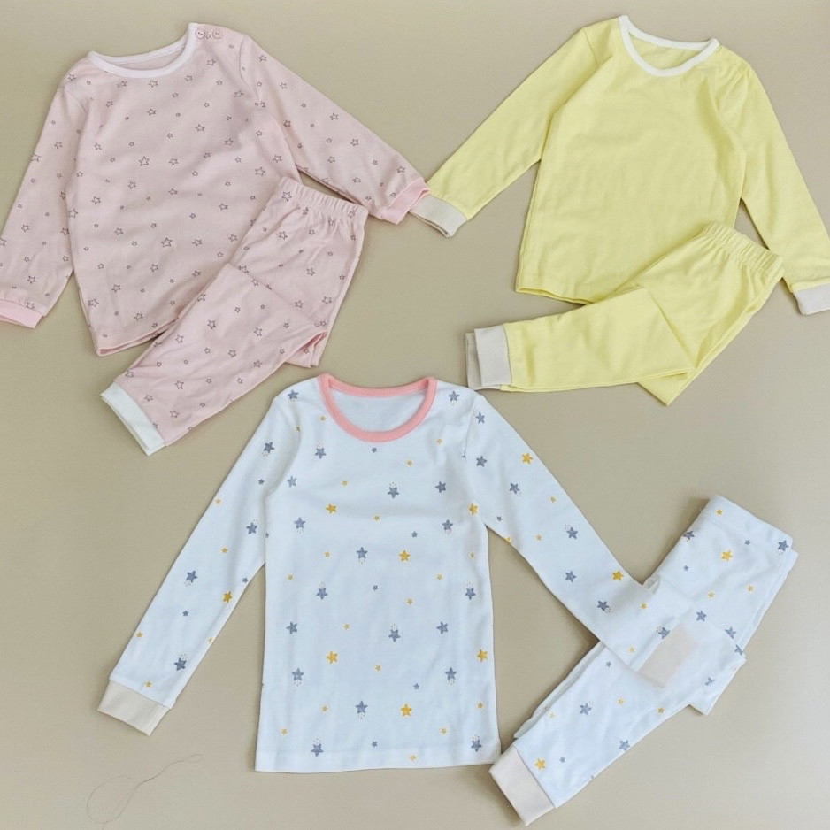 [Size 90-100] Set bộ dài xuất Hàn cho bé trai họa tiết đơn giản, dễ thương