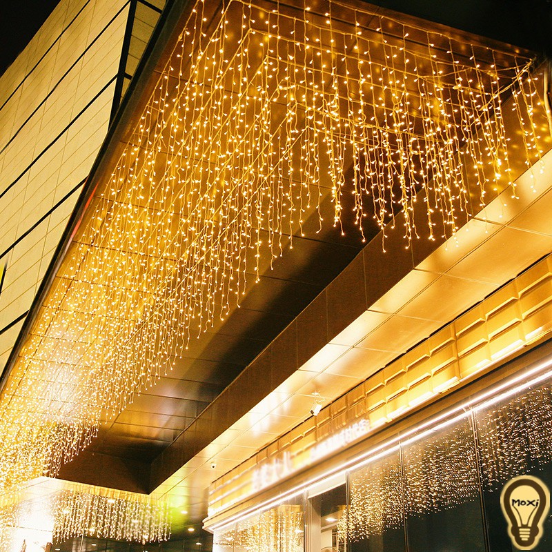 Đèn LED  rèm thả mành thác nước làm đèn decor đèn trang trí phòng ngủ ban công ngoài trời 3x3m 3x2m