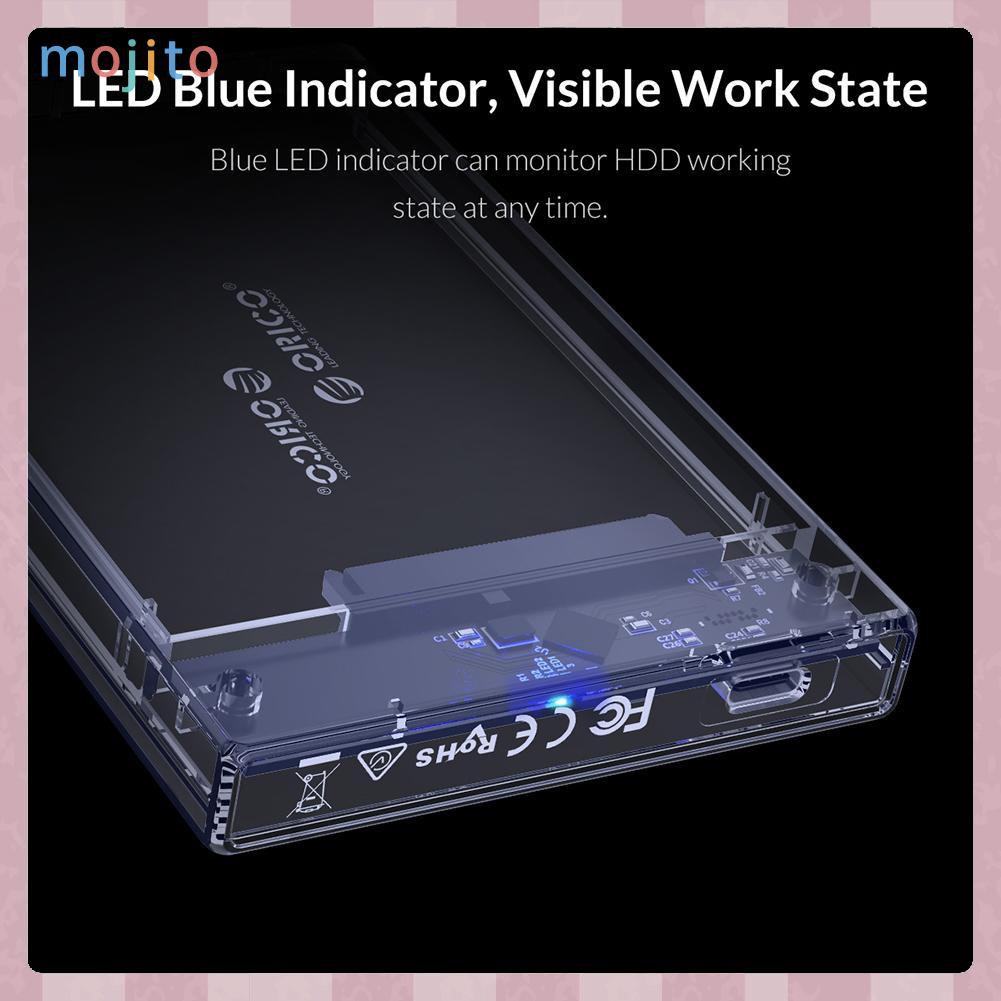 MOJITO ORICO HDD Case USB 3.1 Type C to 2.5 SATA Hard Disk SSD External Enclosure