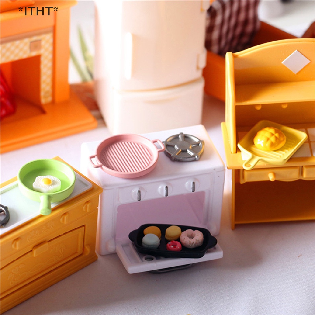 Set 4 Chảo Nướng Thịt Bít Tết Phong Cách Nhật Bản Cho Nhà Búp Bê