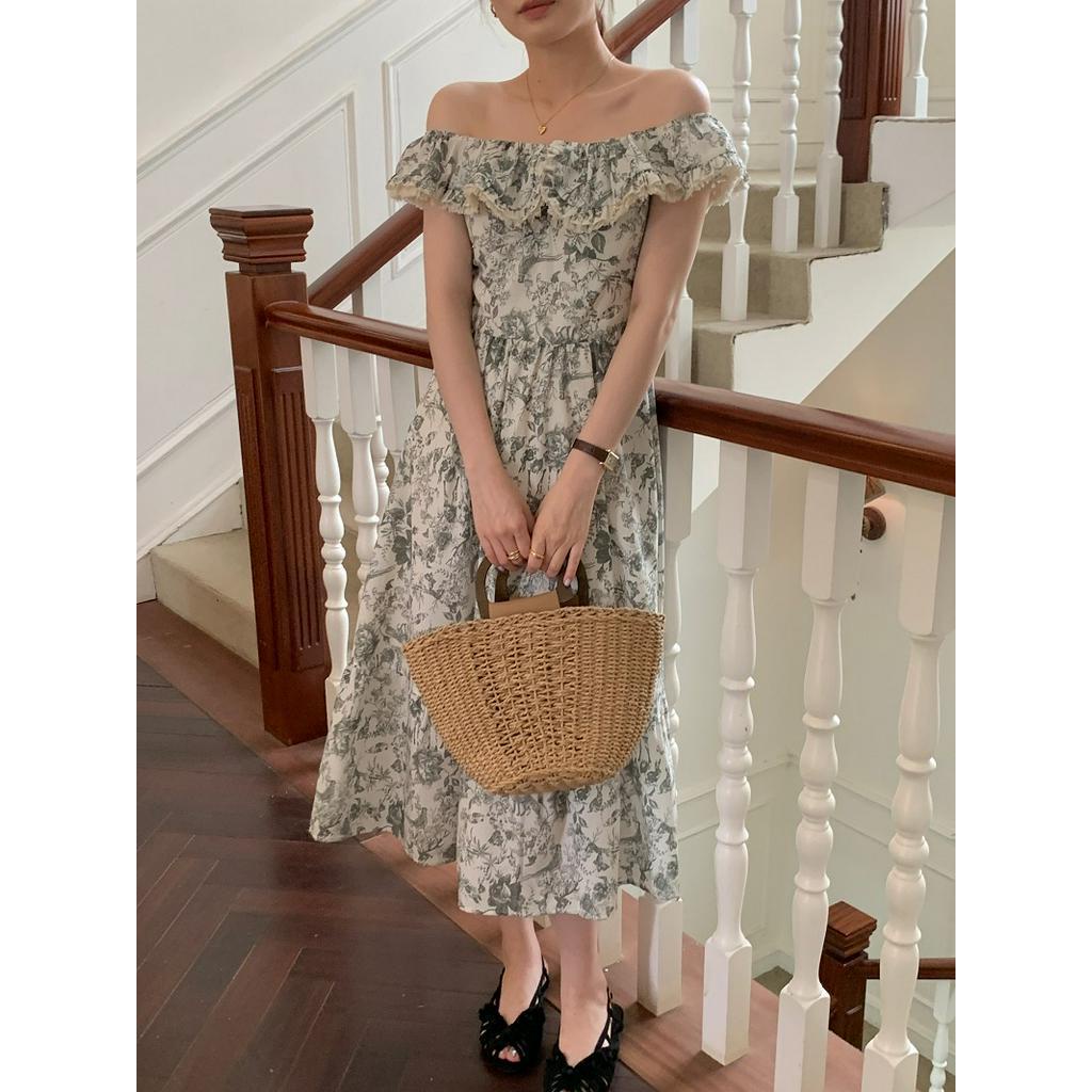 Đầm Hoa Không Tay Nhún Bèo Phong Cách Retro Pháp 62796