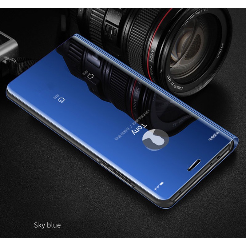 Ốp lưng Samsung Galaxy Note 8 Note 5 4 3 9 10 plus thông minh Flip Cover Đứng xem Clear Mirror cover