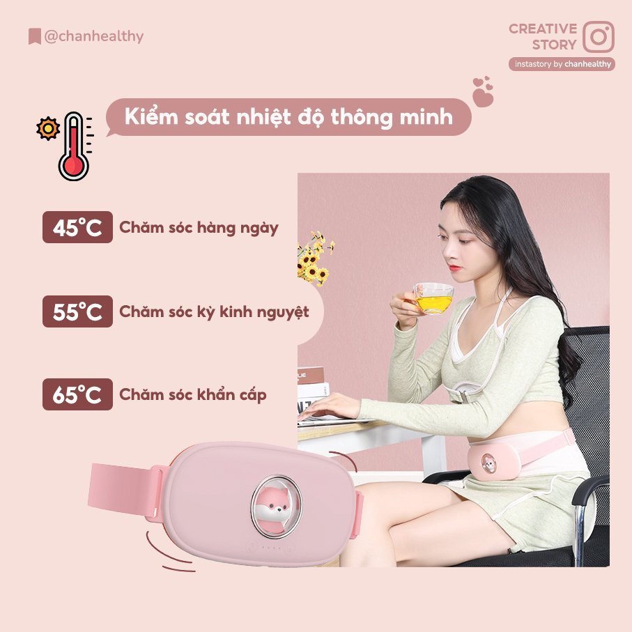 (Hàng Sẵn) Máy giảm đau ngày dâu - massage bụng thư giãn