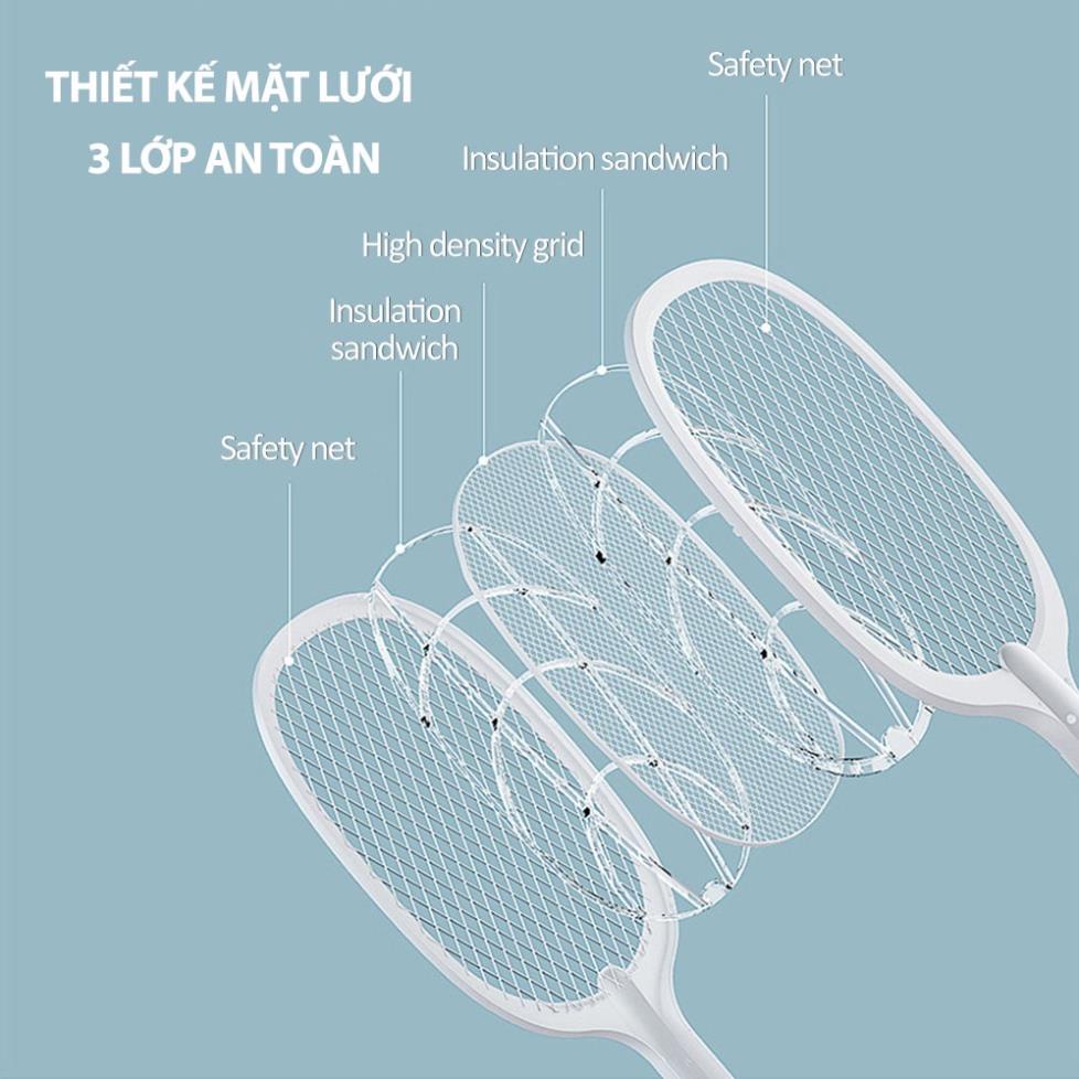 Vợt muỗi thông minh kiêm đèn bắt muỗi tự động 2 trong 1, Vợt bắt muỗi gấp gọn đa năng, Pin sạc tiện lợi - BH 12 tháng