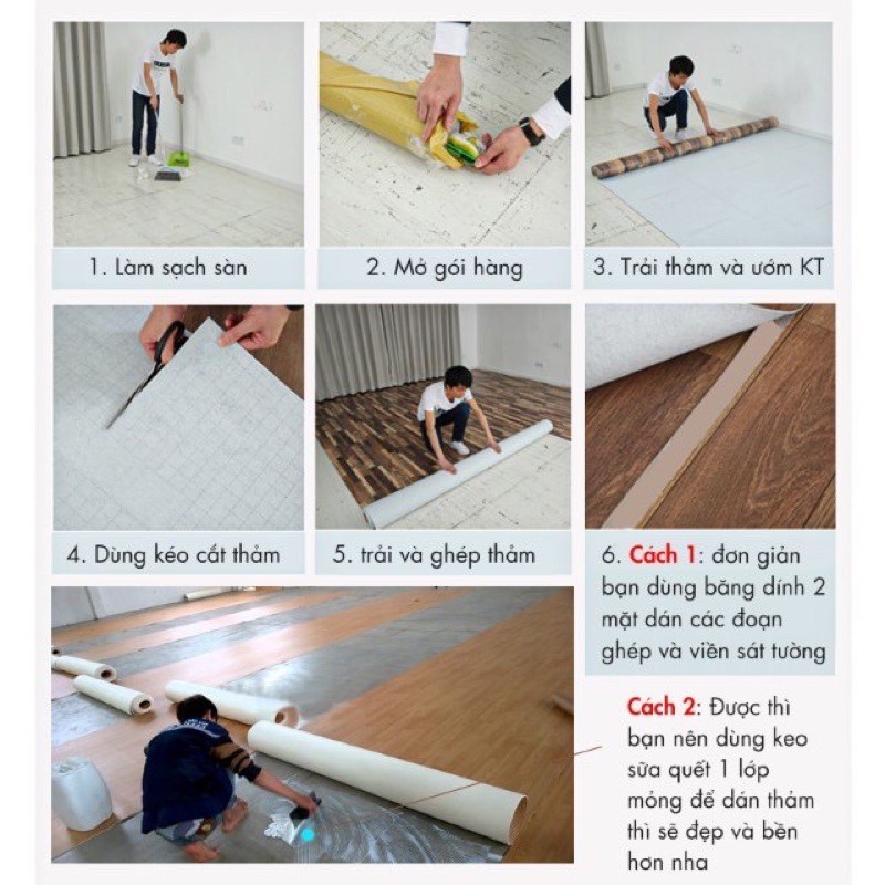 Thảm Trải Lót Sàn Simili Vân Gỗ  Tấm Simili Dán Sàn Giả Gỗ Nền Nhựa Pvc Nhám Chống Trượt Cao Cấp dày 0.5mm Nhiều Mẫu